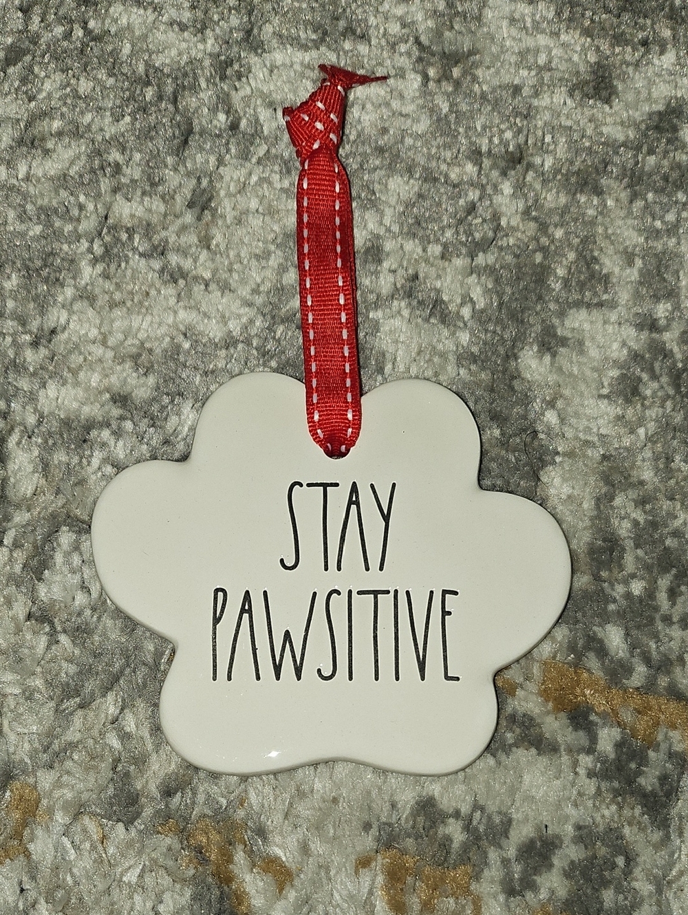 Rae Dunn Stay Pawsitive Ornament